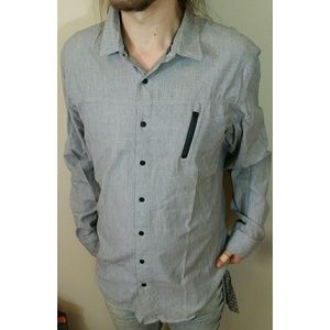 NWOT Rock & Republic gray casual button down shirt